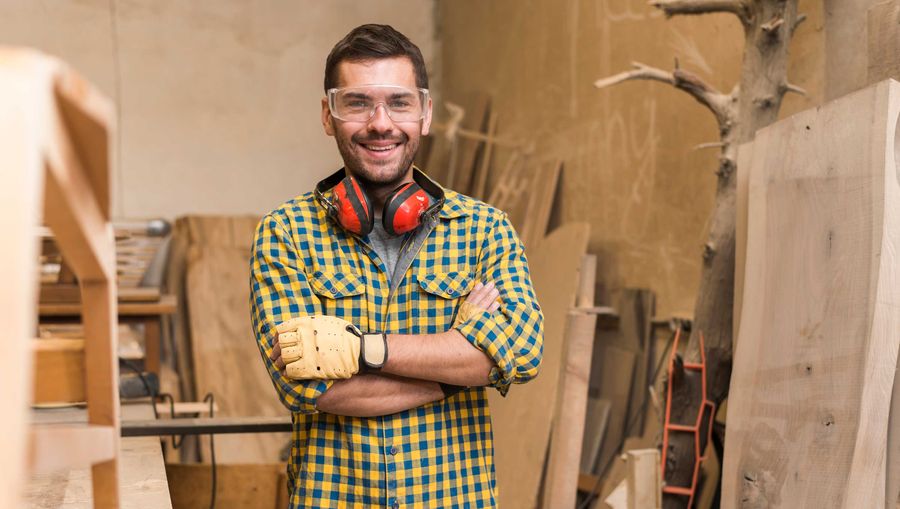 Carpenter in the workshop